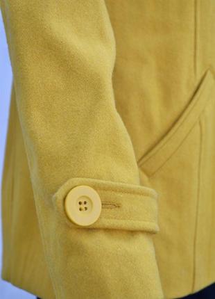 Вовняне пальто класичного крою гірчичного кольору groggy by jbc3 фото