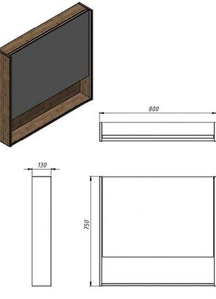 Дзеркальна шафа juventa queen qnmc-80 дуб вотан