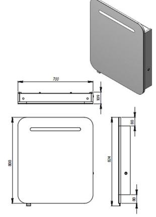 Дзеркальна шафа juventa prato prm-70 з підсвіткою3 фото