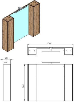 Дзеркало у ванну juventa bronx brxmc-100 біле з підсвіткою і ш...
