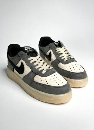 🙃 41 розмір nike air force 1 low suede кросівки бежеві сірі демісезон весна осінь беж серые кроссовки