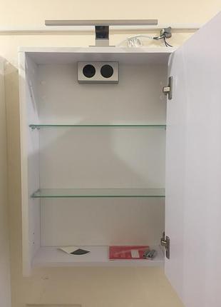 Дзеркальна шафа для ванної juventa livorno-50 lvrmc-50, білий3 фото