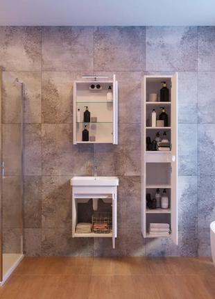 Дзеркальна шафа для ванної juventa livorno-50 lvrmc-50, білий4 фото