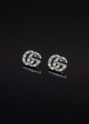 Сережки gucci каміння срібні 029190