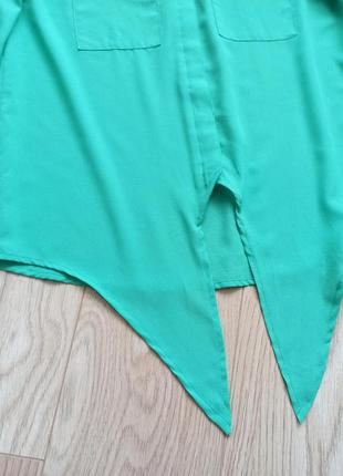 Летняя мятная блуза с завязкой3 фото