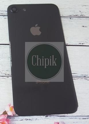 Скло задней крышки для apple iphone 8 с окошком камеры, черное