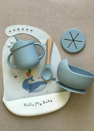 Силіконовий дитячий посуд для прикорму малюків на присоску6 фото