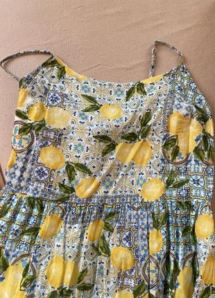 Сарафан в лимоны 🍋 #платье миди натуральное2 фото