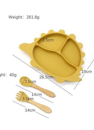 Силіконовий посуд для дітей в україні набір дино 🦕6 фото