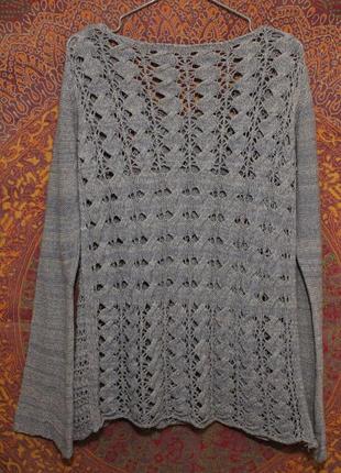 Ажурний светр меланж рукава кльош2 фото
