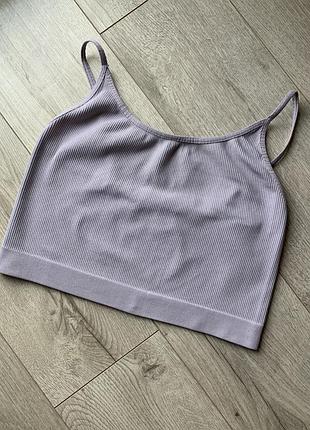 Лавандовий топ в рубчик