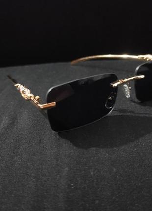Окуляри 💎 очки uv400 без оправи чорні темні сонцезахисні стильні модні нові4 фото