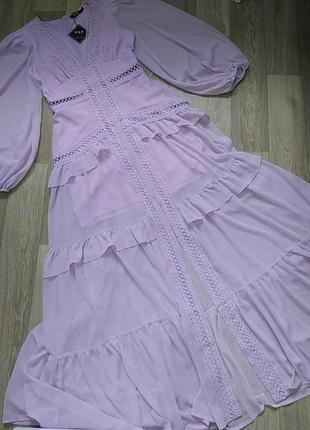 Платье в пол с длинными рукавами1 фото