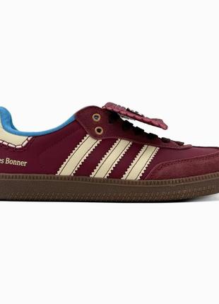 Кроссовки женские в стиле adidas samba wales bonner bordo адидас самба волес бонер