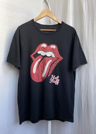 Футболка the rolling stones официальный мерч 2012 лого с языком рок группы hot stuff
