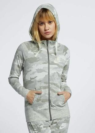 Nike women’s camo gray sportswear gym full zip hoodie жіноче худі, кофта з капюшоном