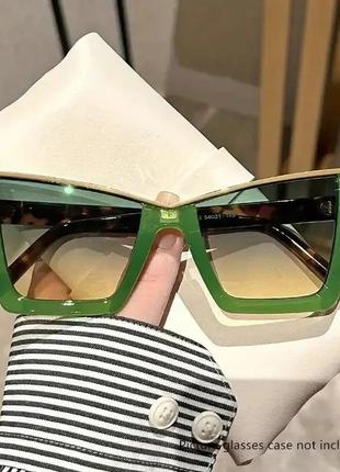 Окуляри очки uv400 гострі зелені коричневі леопард стильні модні нові
