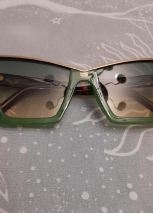Окуляри очки uv400 гострі зелені коричневі леопард стильні модні нові3 фото