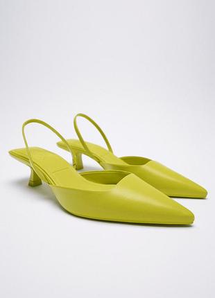 Шкіряні босоніжки слінгбеки zara p. 37