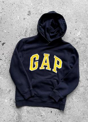 Gap kids blue long sleeve hoodie center logo толстовка3 фото