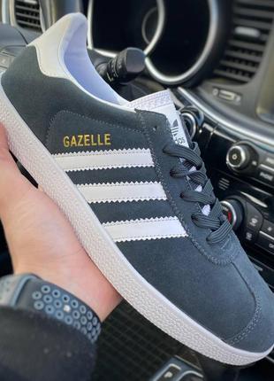 Adidas gazelle кроссовки, мужские серые grey газели, весна-осень, размер 41-46