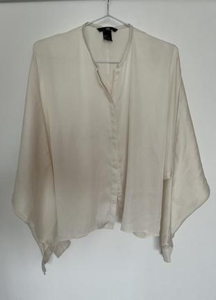 Шелковая блуза с объемными рукавами4 фото