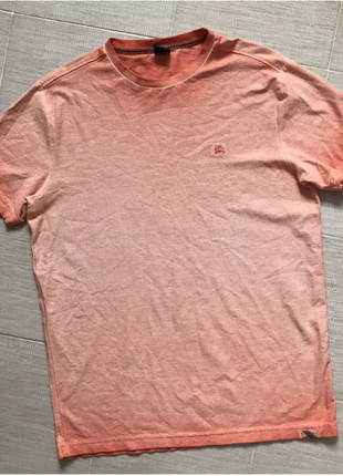 Стильная футболка с полосатой структурой - нежный персик от lerros. германия. l