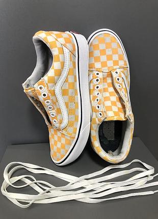 Кеды вес vans Шахматка шашки желтые белые