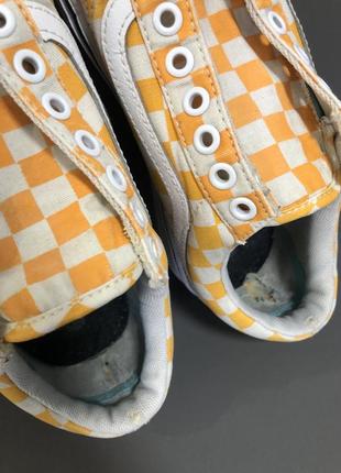 Кеди вага vans шахматка шашки жовті білі3 фото