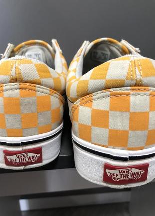 Кеди вага vans шахматка шашки жовті білі6 фото