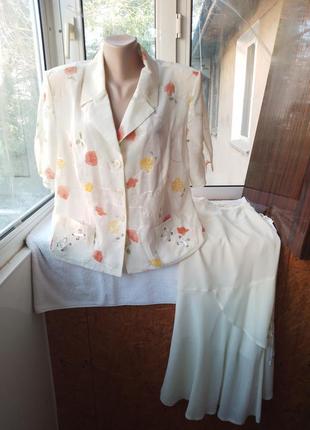 Костюм спідниця міді блуза блузка великого розміру батал7 фото