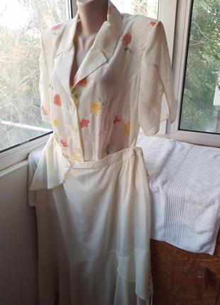 Костюм спідниця міді блуза блузка великого розміру батал5 фото