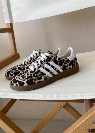 Кеди кросівки натуральна шкіра шкіряні леопард лео на шнурках2 фото