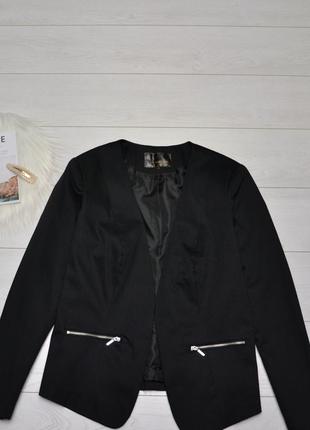 Красивий чорний піджак з замочками bonprix collection bpc selection.2 фото