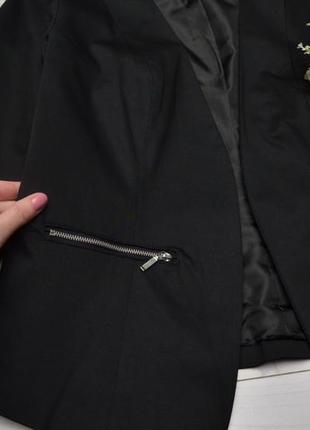 Красивий чорний піджак з замочками bonprix collection bpc selection.4 фото