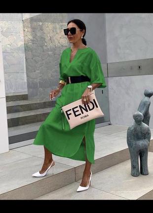 Льняное платье