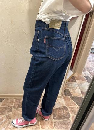 Винтажные джинсы синие хлопок деним женские 90х годов высокие2 фото