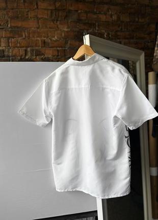 Casablanca men’s vintage white short sleeve button shirt graphic tattoo design вінтажна сорочка на короткий рукав3 фото