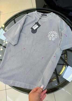 Футболка chrome hearts  трендова імітація розлитої фарби  100% cotton  якість люкс