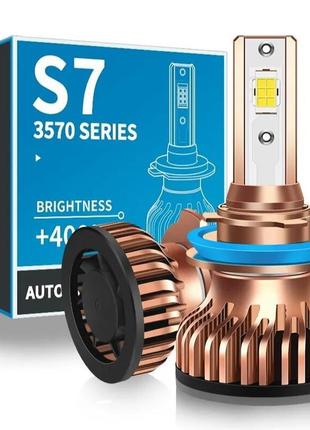 Led-лампи автомобільні s7 mini h7 55 w (9600 lm 6000k +400% ip...