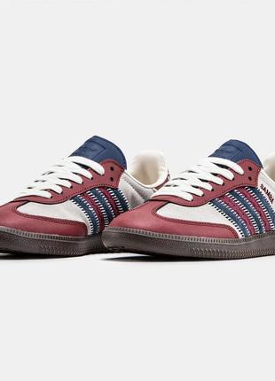 Кроссовки мужские в стиле adidas samba red grey адидас самба красные серые5 фото