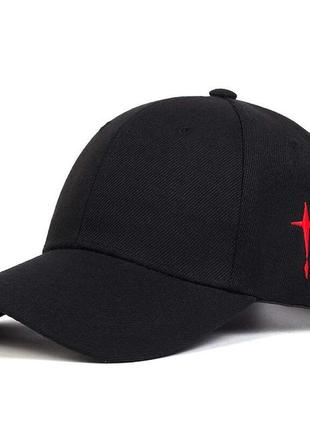 Кепка бейсболка шляпа мужская женская вышивка черная4 фото
