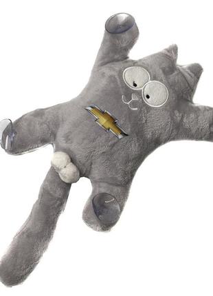 Іграшка на присоску кіт саймон chevrolet сірий
