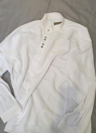 Стильна біла чоловіча сорочка  tutgun6 фото