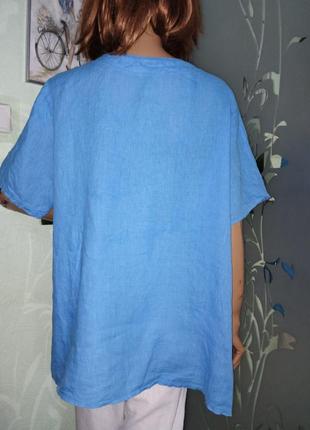 Льняна блуза туніка італія3 фото