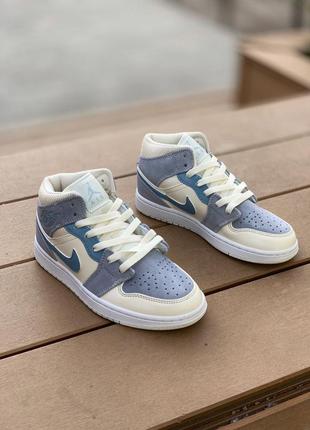 Кросівки nike air jordan 1 mid se “light blue”  кроссовки