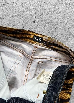 Dolce&amp;gabbana d&amp;g vintage made in italy women's tiger print denim jeans винтажные, женские джинсы10 фото