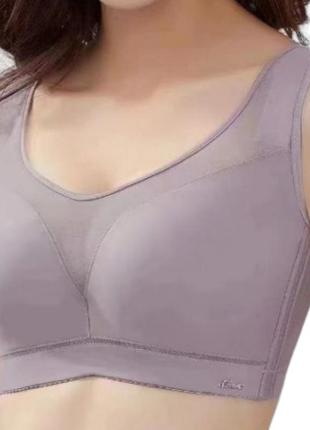 Гладкий бюстгальтер бюстье на тонком поролоне с сеткой люся чашка d