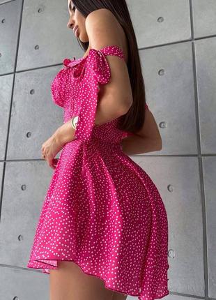 Комбинезон корсетный белый в цветочек розовый в горошек мини платье сарафан лиф корсет пышная юбка шорты3 фото