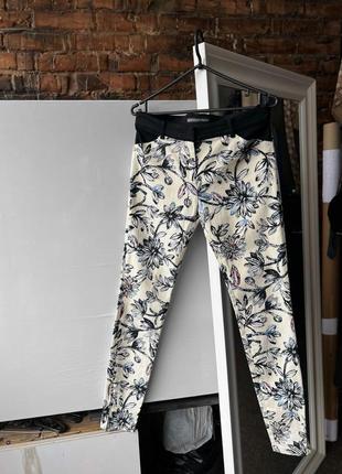 Balenciaga women's floral printed premium pants skinny leg женские, премиальные брюки, брюки